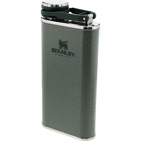 Stanley Classic Wide Mouth Flask 0.23L Con Tappo Mai Perdere - Fiaschetta Per Anca In Acciaio Inossidabile Con Ampia Apertura Per Un Facile Riempimento E Dosaggio - Senza BPA - Hammertone Green (1/4)