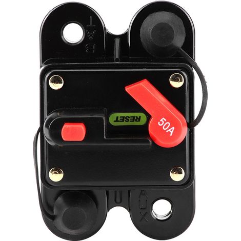 Disjoncteur de voiture 12V 50A avec réarmement manuel automatique, porte-fusible pour circuit audio (1/3)