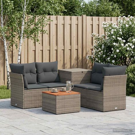 vidaXL Juego de Sofá 6 uds. Gris y Gris Oscuro 55 x 55 x 37 cm (1/5)