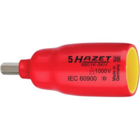 Tournevis à douille HAZET 8801K-5KV Carré creux 10 mm (3/8 pouce) Hexagone interne profilé 5 mm