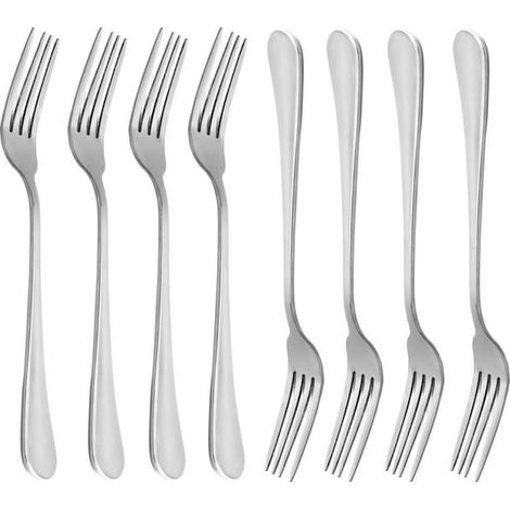 Jeu de 8 fourchettes de table en acier inoxydable 18/10, robustes et résistantes, longueur 20 cm, couverts durables pour repas quotidiens. (1/5)
