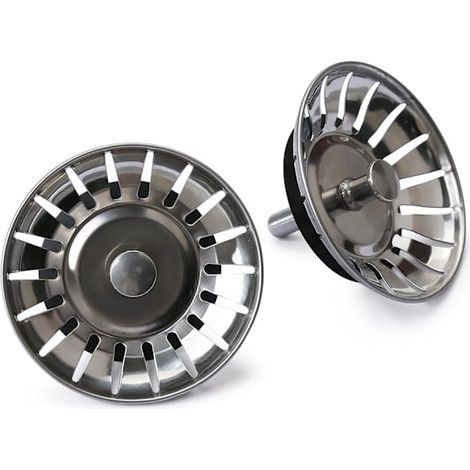 Crépine d'évier 18 trous, acier inoxydable, diamètre 78 mm, bouchon de rechange