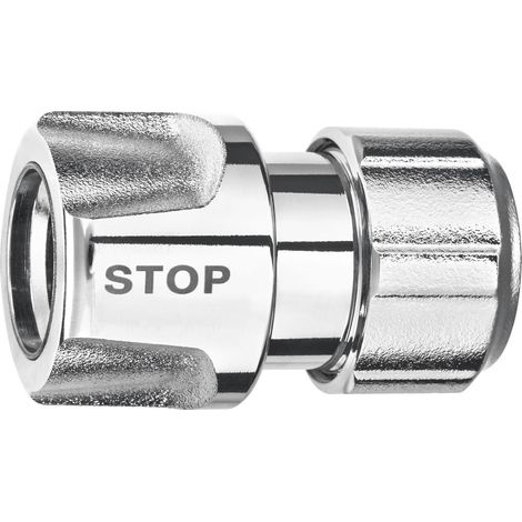 GEKA® plus Schlauchstück mit Wasserstopp 1/2 Zoll - 13 mm Messing verchromt EAN 4015933097726