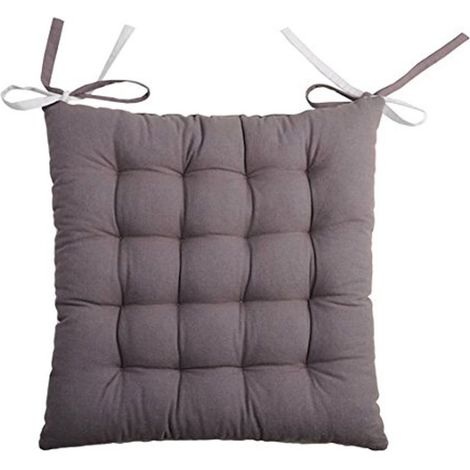 Galette de chaise bicolore Gris Perle 40x40 cm (1/4)