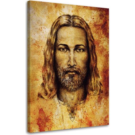 Image sur toile, Linceul de Turin, Visage de Jésus Christ - 40x60 (1/5)