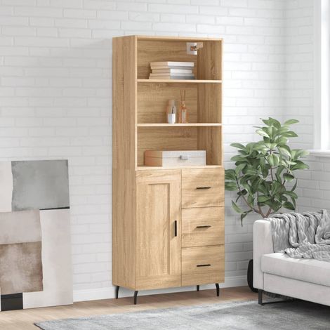 Highboard Sonoma-Eiche 69,5x34x180 cm Holzwerkstoff (1/5)