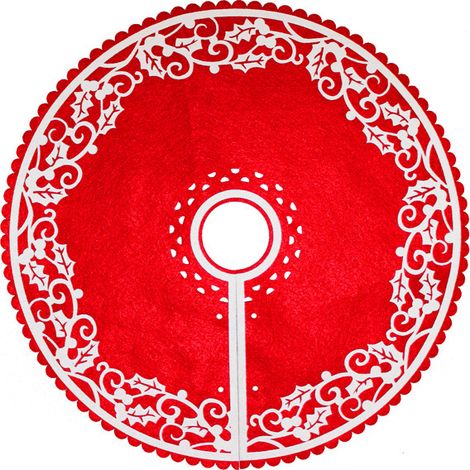 Jupe sapin de Noël -Jupe d'arbre de 30,5 cm - Avec motif floral - Pour la fête du Nouvel An GROOFOO （1PCS） (1/5)