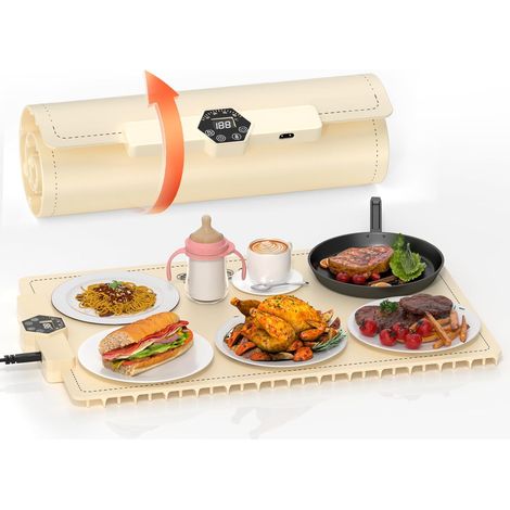 Chauffe Plat Électrique Blanc pour Assiettes