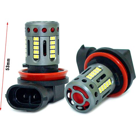 Lampada Led H8 H11 12V 21W Canbus Bianco Con Ventola In Testa Per Luce Fendinebbia (1/3)