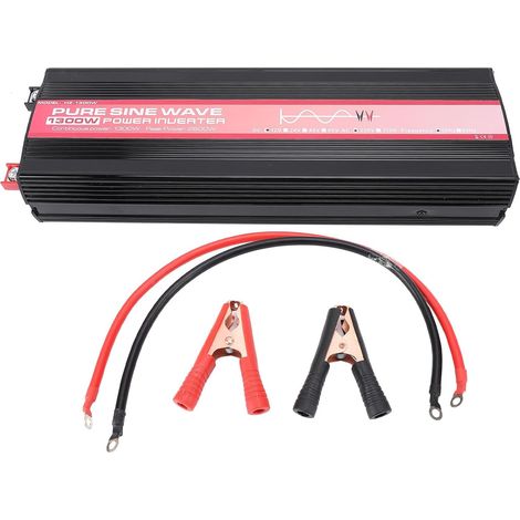 Onduleur à Onde Sinusoïdale Pure 1300 W, Convertisseur D'énergie Solaire de Voiture 12 V DC à 220 V AC avec écran LCD et Doubles Ports USB, pour Véhicules et Applications Solaires (1/5)