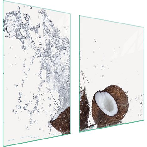 Assiette en verre et planche à découper 100x52 noix de coco (1/5)