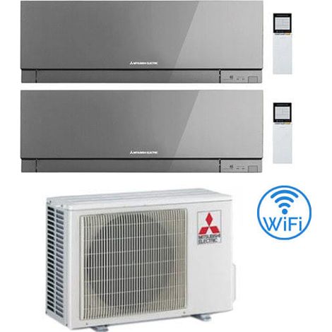 Mitsubishi Kirigamine Zen Wifi Silver Dual Split Inverter Klimaanlage 7000 + 12000 BTU mit E.U. MXZ-2F42VF Klasse A+++/A++ NEU