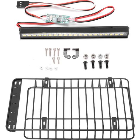 Coffre de toit métallique multifonction avec barre LED, pour voiture de simulation de grimpe (1/5)