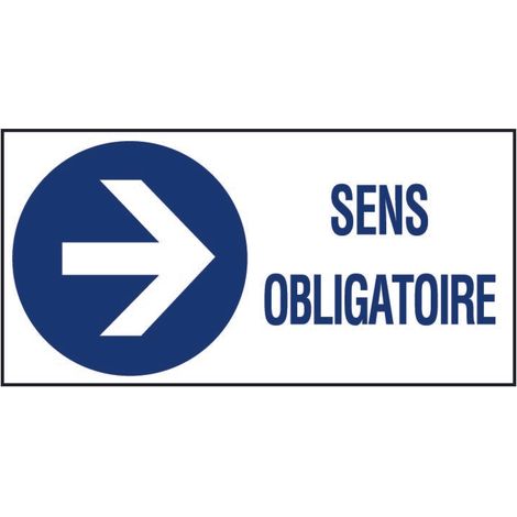 Panneau Sens obligatoire flèche à droite - Rigide 960x480mm - 4000367