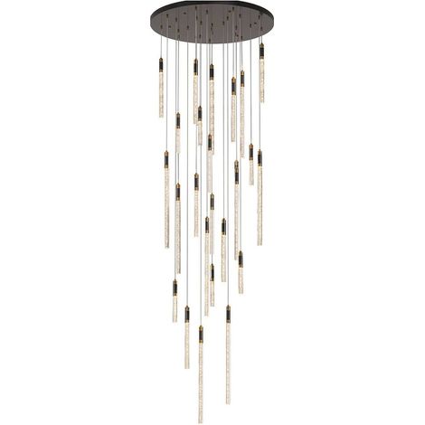 Chandelier moderne en aluminium élégant - Noir et transparent élégant