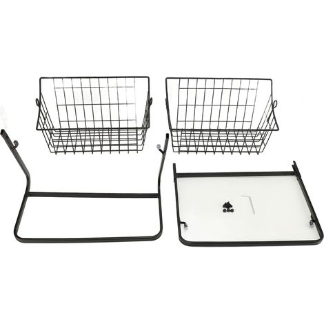Panier de rangement de fruits de cuisine, panier polyvalent en maille d'acier au carbone, conception creuse, bol à 2 niveaux pour comptoir (1/5)