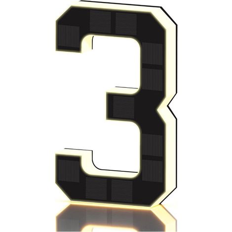 Placa de puerta iluminada (tamaño 3 - negra, 23 cm). Placa de puerta exterior con energía solar, apta para uso en exteriores. (1/4)