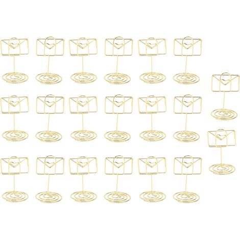 Lot de 20 pochettes adhésives dorées mignonnes avec pince photo, format vertical, pour bureau. (1/5)
