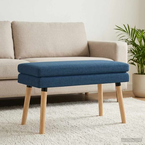 vidaXL Banc à double couche Bleu 80 x 40 x 47 cm Tissu (1/5)