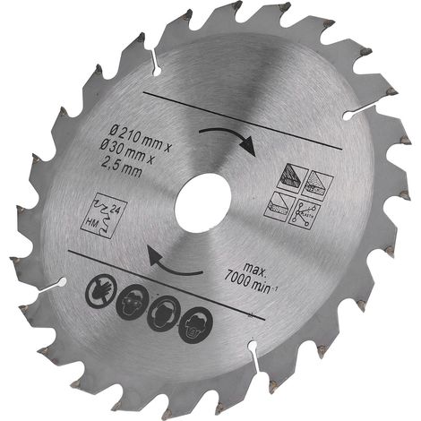 Lame scie circulaire carbure pour bois PVC 210 mm 24 dents alésage 30 mm sciage onglet stationnaire tronçonneuse (1/5)