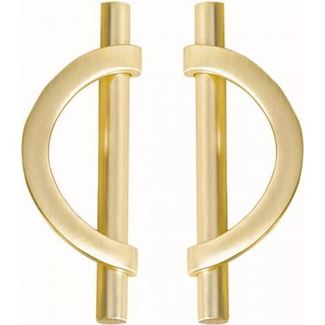 Maniglie per armadi in oro spazzolato, ferramenta per armadi da cucina, set di 2 maniglie per armadi in lega di zinco a forma di mezzaluna. (1/5)