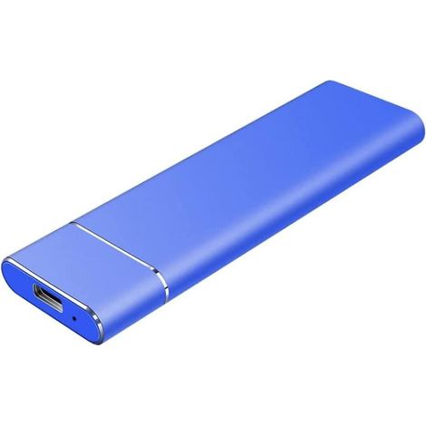 SSD portable – Disque dur portable ultra-fin de 64G, grande capacité, résistant aux chocs et aux chutes – USB 3.1 externe (bleu) (1/5)