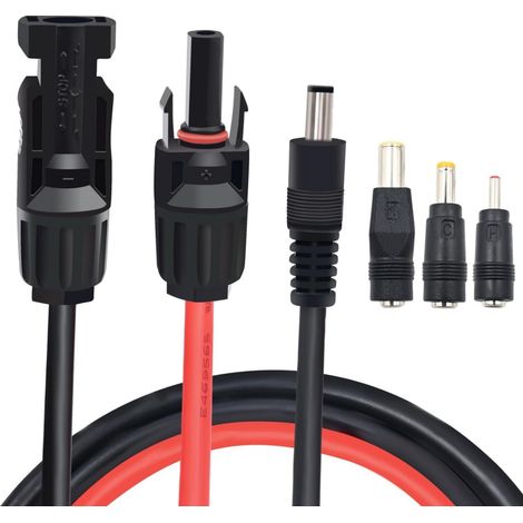 Solarpanel-Anschluss an 8 mm 16 AWG DC-Adapter-Verlängerungskabel mit 5,5 mm x 2,5 mm DC-Adapter für tragbare GZ-Backup-Kraftwerke, Solargeneratoren, 6,23 Fuß (1/5)