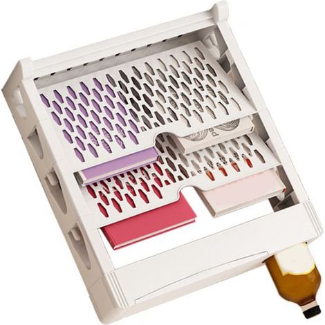 Étagère multifonctionnelle, style simple, grande capacité, une seule rangée, gain de place, étagère de rangement pour livres à plusieurs niveaux, étagère à double niveau blanche (1/5)