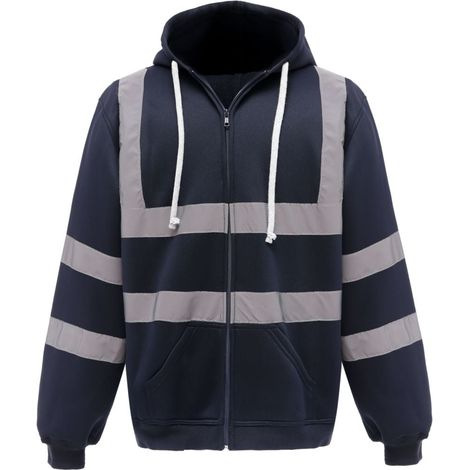 Felpa da lavoro con cappuccio e zip ad alta visibilità Yoko Blu navy XXL (1/2)
