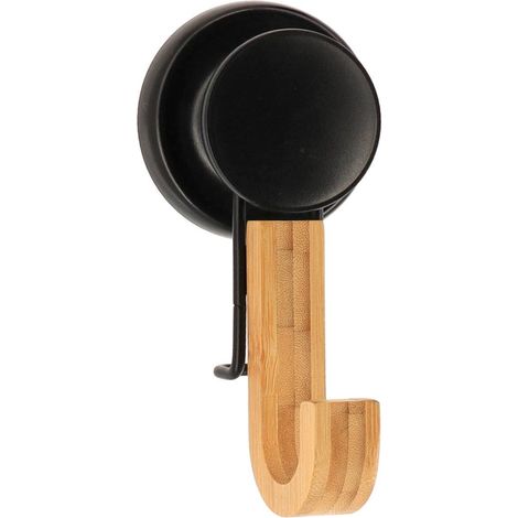 Gancio in bambù su ventosa - nero/bambù - Tendance