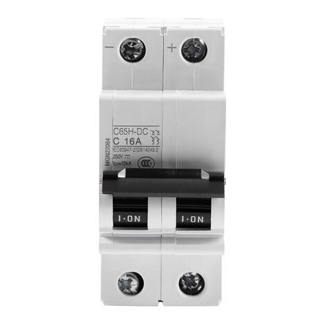 Disjoncteur C65H-DC 2P 250V DC Solar Energy Air Switch Amps (16A) (1/5)