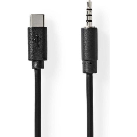 Adaptateur USB-C™ USB 2.0 USB-C™ Mâle 3.5 mm Mâle 1.00 m Rond Plaqué nickel Noir Label (1/3)