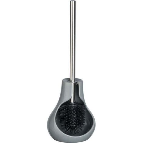Brosse WC silicone Drop Neo, Brosse WC noire, céramique, 14x40x13,5 cm, gris