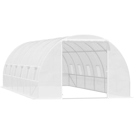 Invernadero de Túnel 800x300x200 cm con 12 Ventanas y Puerta Enrollable Cubierta PE 140 g/m² y Acero para Cultivo de Plantas Verduras (1/7)