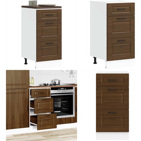 vidaXL Küchenunterschrank Porto Braun Eichen-Optik Holzwerkstoff (1/5)
