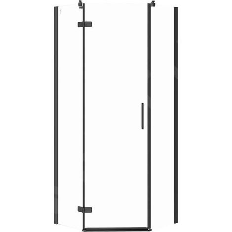 Cersanit Jota - Cabine de douche 80x80 cm, gauche, noir/verre clair S160-012 (1/2)