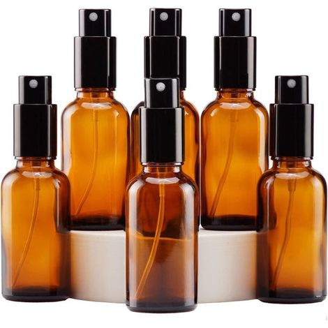 Flacons vaporisateurs en verre 30 ml - Flacon vide en verre brun avec vaporisateur à brume fine - Pour huiles essentielles, parfums, aromathérapie - Flacon vaporisateur de voyage rechargeable - Pour u (1/5)
