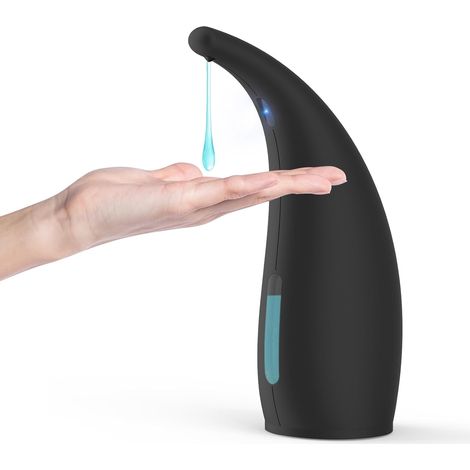 Distributeur Savon Automatique Réglables Distributeur Savon Electrique avec Capteur IPX6 Distributeur de Savon Etanche pour Cuisine et Salle de Bain Hôtel Restaurant (300ml - Noir) (1/5)