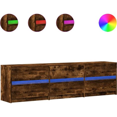 Mobile TV Armadietto TV Mobile Porta TV con LED Rovere Fumo 180x34x50cm in Truciolato (1/5)