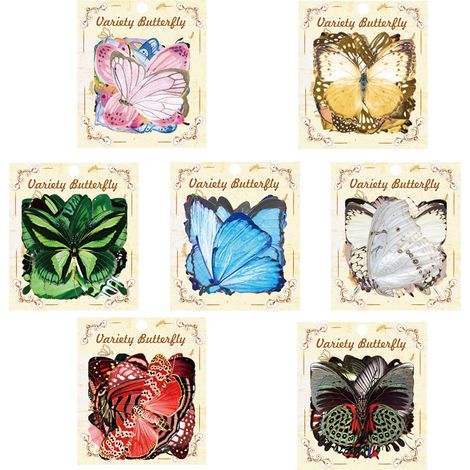 Sticker Papillon - 280 Pièces - Matériau PET Imperméable et Résistant aux UV - Pour Carnet, Journal Créatif, Ordinateur Portable, Bouteille d'Eau - Lot de 7 Modèles (1/5)