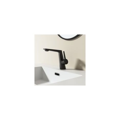Grifo mezclador de agua fría y caliente con manguera, negro - Crezuo