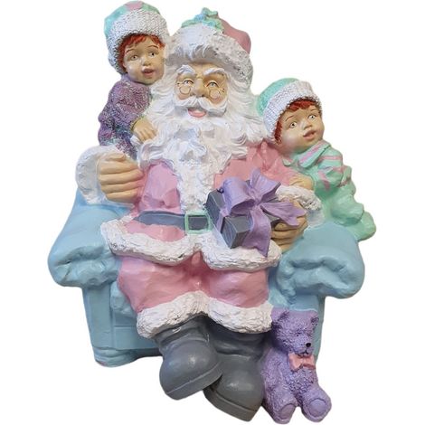 Figur Weihnachtasmann Sessel, Polyresin 48 x 44 x 46 cm pastell Dekofigur