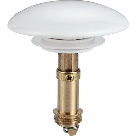 Tapón de desagüe con botón pulsador (6,6 cm), Tapón de desagüe para fregadero, Latón con mecanismo emergente, Tapón de fregadero (1/4)