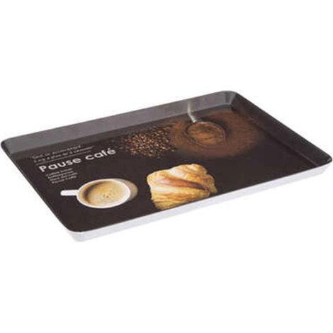 5Five Simply Smart – Plateau de service mélaminé rectangulaire 30cm – Noir – Motif imprimé – Poids léger 0,225kg pour usage professionnel (1/2)