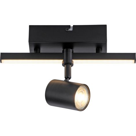 Réglette LED Barik Paul-Neuhaus noire 2 spots GU10 8W (1/5)