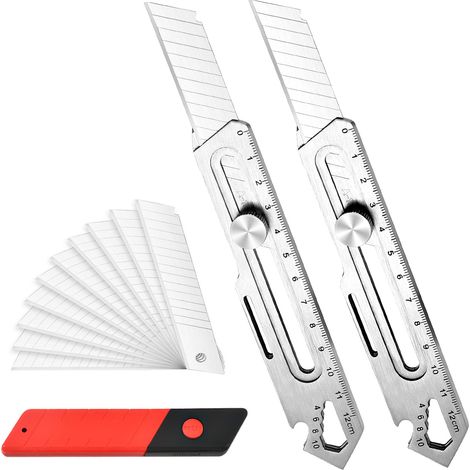 2 Pièces Cutter Professionnel, 8 en 1 Rétractable Utilitaire (1/4)