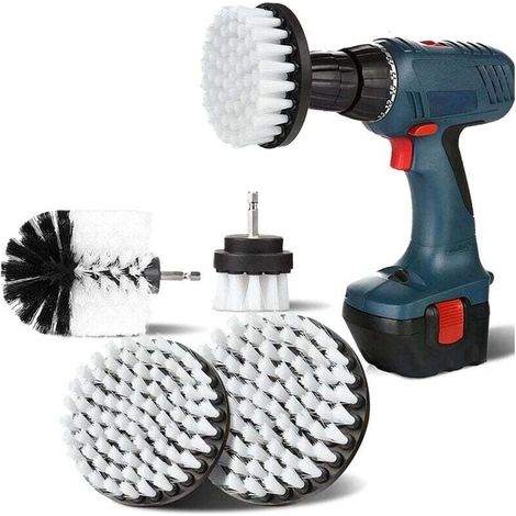 4 Brosses de Nettoyage Rotatives pour Perceuse 2 3.5 4 5 Pouces Tapis à Poils Souples (1/4)