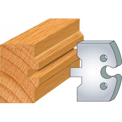 Leman – Jeu de 2 fers profilés acier 50 mm – Réaffûtables pour bouvetage rainure 8 mm – Épaisseur 5,5 mm pour bois dur