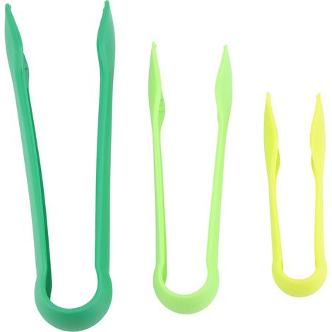 Pinces en Plastique, Pinces de Service Pince Non Collante 3 PCS Pinces en Plastique Multifonctions en Plastique pour Servir pour la Glace, le Pain, la Poignée de Viande (GREEN) (1/5)