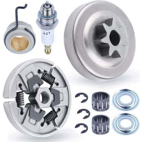Kit de roulement à aiguilles de tambour d'embrayage de pignon 3/8 7T pour pièces de rechange de tronçonneuse Stihl MS290 MS390 029 039 MS310 avec rondelle à vis sans fin E-Clip Bougie d'alluma-DOU